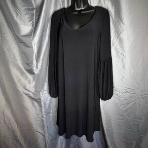 Nik and Nash black poof arm long sleeve midi dress in black. Size XL.